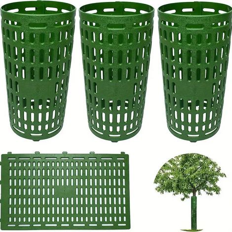 Juego de 6 protectores de plástico ajustables para troncos de árboles, protectores de corteza para plántulas, 38 x 25 cm (1/5)