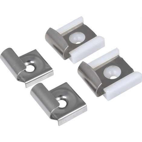 Spiegelhalter, Glasstärke max. 5 mm, Breite 20 mm, Edelstahl poliert