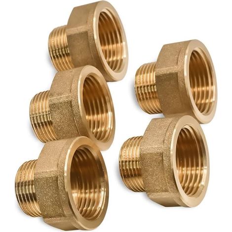 Lot 5 connecteurs NPT en laiton, filetage extérieur 3/4 pouces vers filetage intérieur 1 pouce, raccord plomberie durable (1/5)