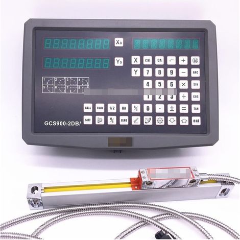 Échelle linéaire numérique GCS900-2DB 2 Axe Milling Thanne Drogue Lecture numérique et 2 pièces 0-1000mm Échelle linéaire (ensemble complet avec accessoires) pour la machine de tour de fraisage de mou (1/2)