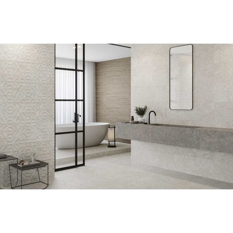 Calais – Baldosa porcelánica efecto piedra · interior y exterior - Smoke - 60x60 cm - Palet completo (1/5)