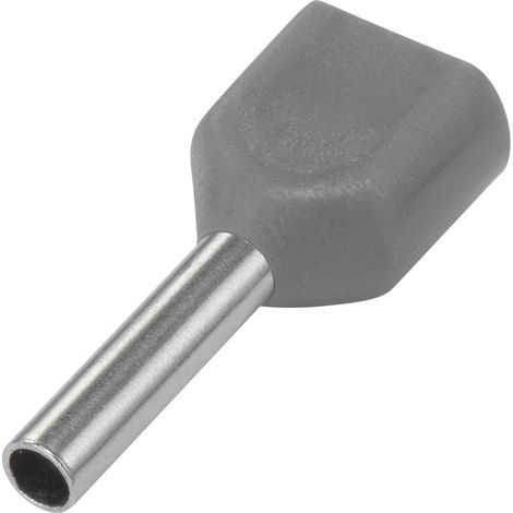TRU COMPONENTS 1091314 Capocorda doppio 2.5 mm² Parzialmente isolato Grigio 100 pz. (1/2)