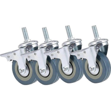 Roulettes pivotantes avec frein, lot de 4 roulettes robustes de 75 mm pour meubles (1/4)