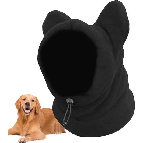 1 Bonnet Chien, Capuche Polaire Épaisse, Cache-Oreilles Réglable, Écharpe Chauffe-Cou, Hiver Plein Air