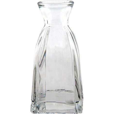 Petit Vase Soliflore en Verre Transparent Décoration Moderne pour Fleurs 5 x 5 x 11 cm - PANGIVO