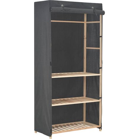 Armadio a 3 Ripiani Grigio 79x40x170 cm in Tessuto vidaXL (1/5)