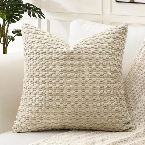 1 Housse de Coussin, Velours Côtelé, Fermeture Invisible, Géométrique, Salon Chambre (1/5)