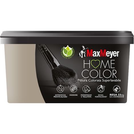 MaxMeyer Idropittura Colorata Superlavabile per Interni, Savana, 2.5L