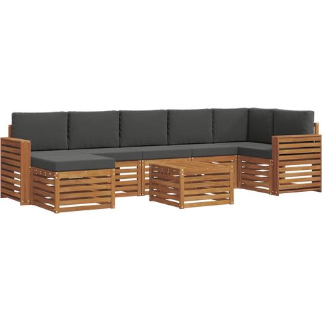 Outdoor Sofa Set 8 pcs Natural and Anthracite Solid Acacia Wood vidaXL (1/5)