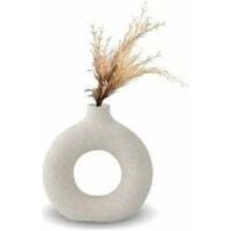 Vaso, Vaso in ceramica, Decorazione minimalista per la casa, Vaso da fiori in ceramica bianca vegetariana, Vaso decorativo, 13 x 14 cm (1/4)