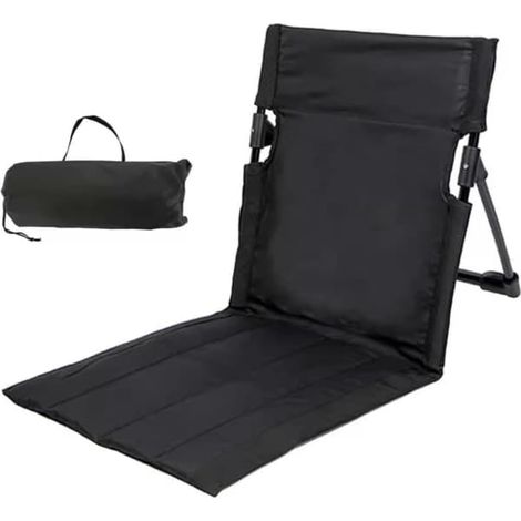 Chaise de plage pliante et portable, cadre en aluminium ultraléger, chaise longue pliable pour le camping, la plage et les voyages, noire. (1/5)