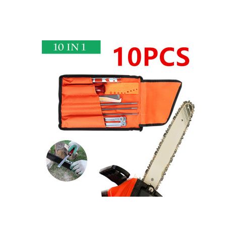 Lot de 2 pochettes contenant 10 limes pour chaîne de tronçonneuse – Set d’affûtage pour scie électrique et tronçonneuse thermique – Lime ronde en acier pour entretenir les dents de coupe (1/4)