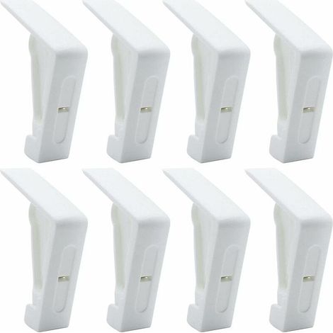 8 Pièces Pinces à Nappe en Plastique Blanc pour Table d'Extérieur - Pinces Réglables à Ressort pour Nappe de Jardin Pique-Nique Fête de Mariage Barbecue (1/5)