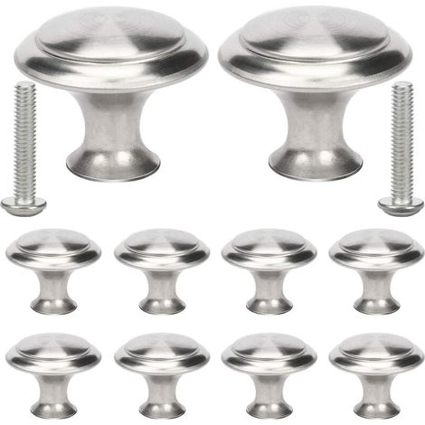 10 Boutons Tiroir Ronde Inox 30mm, Pour cuisine bureau chambre X (1/5)