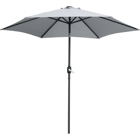 TRADE SHOP - Ombrellone Da Giardino Gazebo Ombrello Parasole 236xø270cm Grigio Con Manovella 206425 - (1/5)