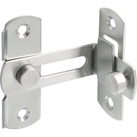 Cerradura de puerta de ángulo recto de 90 grados, cerradura de puerta corredera, cerradura de puerta pequeña, acabado de acero inoxidable cepillado. (1/5)