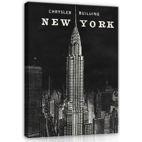 Peinture new york pour salon chambre noire 120x80 (1/3)