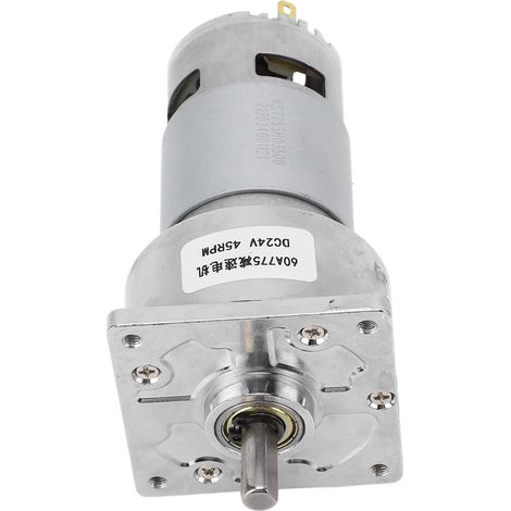 Moteur à engrenages CC autobloquant, boîtier en alliage d'aluminium, bobine en laiton, microturbine à engrenage à vis sans fin, 24 V CC, 3,8 A, 45 tr/min, 21,2 kg.FCM (1/5)