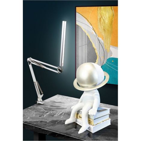 Lampe De Bureau - LED 12 W - Bras Télescopique 44 Cm - Réglage Couleur Et Luminosité - Fixation Par Pince - Pour Lecture Et Précision - 1 Pièce (1/3)