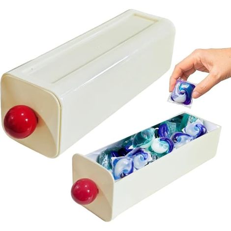 BelleRise - Boîte de rangement suspendue pour pastilles lave-vaisselle, support mural cuisine pour capsules et aliments emballés (1/5)