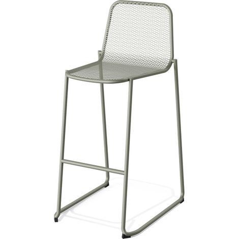 Tabouret de bar empilable en métal Vert (Lot de 4) - Feros (1/3)