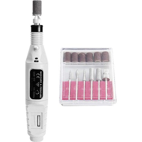 Mini ponceuse USB avec 6 têtes de ponçage, perceuse électrique à 4 vitesses de rotation (3000-20000 tr/min). (1/5)