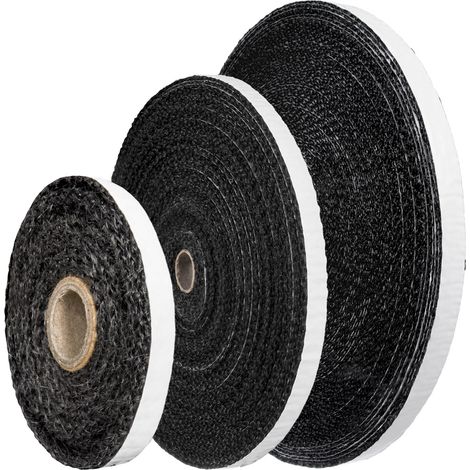 STEIGNER Ofendichtschnur Kamindichtung selbstklebend aus GLASFASERN, hitzebeständig bis 550°C, Schwarz, 1m, 15x3mm, SKD03 (1/5)