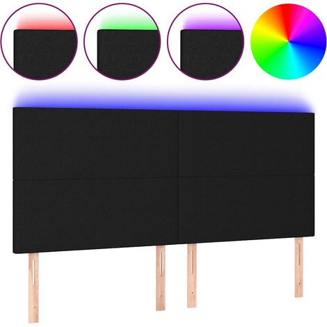 Maison Exclusive - Cabecero con luces LED tela negro 160x5x118/12 (1/5)