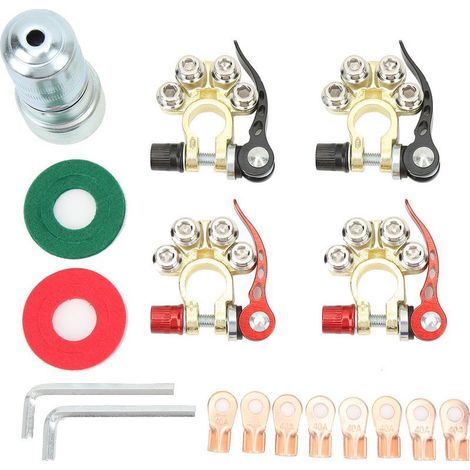 Connecteurs de bornes de batterie, connexion Stable à 4 bornes, forte conductivité électrique, adaptés aux bornes SAE JIS Type A (1/5)