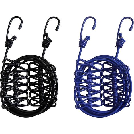 Wäscheleine, elastisch, Metall, 180–300 cm, 12 Klammern, für drinnen und draußen, Camping (1/5)
