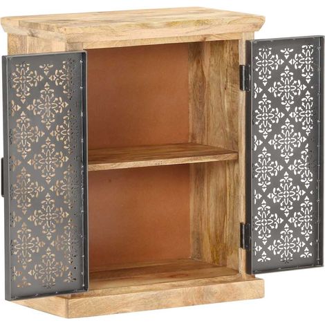 Maison Exclusive - Buffet avec portes en acier 60x35x75 cm Bois de manguier solide (1/5)