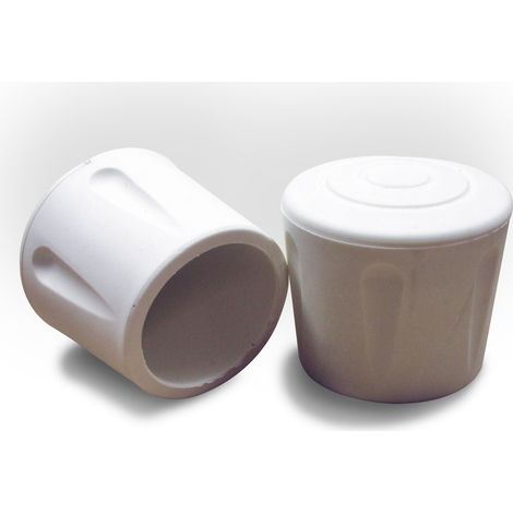 Ajile - Embout en Caoutchouc Renforcé Vulcanisé BLANC pour Pied de Chaise et Table Diamètre 38 mm