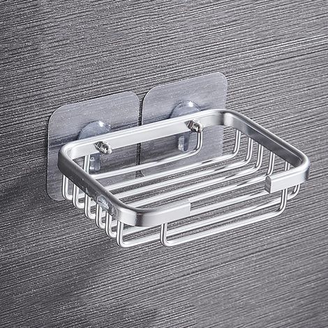 1 Porte-Savon Mural, Acier Inoxydable, Auto-Adhésif, Drainant, Pour Douche Et Cuisine (1/5)