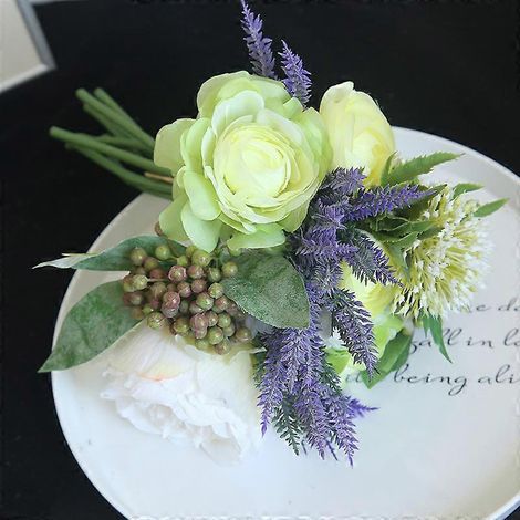 Bouquets de mariée en soie artificielle rose pivoine rose, fleurs de soie populaires faites à la main, fournitures de mariage