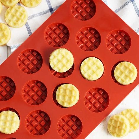 Moule à gaufres rond mignon à faire soi-même, outil pratique pour la fabrication de chocolat, moule en silicone pour bougies parfumées, accessoires de pâtisserie en silicone de qualité alimentaire (1/5)