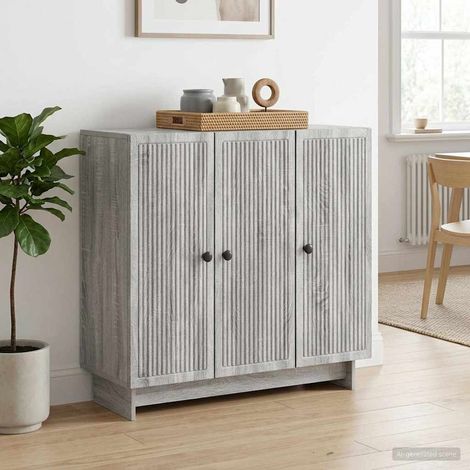 Aparador Gris Sonoma 89 x 34,5 x 80 cm Madera de Ingeniería (1/4)