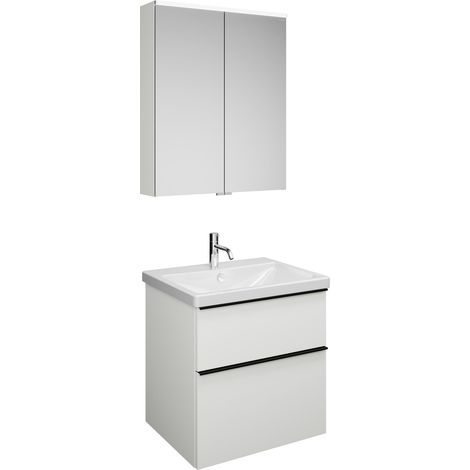 Set burgbad Eqio, composé d'une armoire de toilette, d'un lavabo
