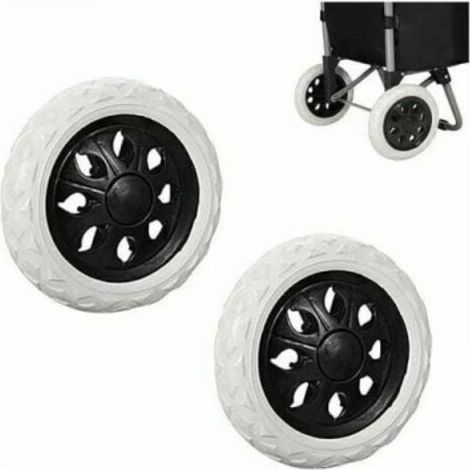 2 Pièces Remplacement de Roues de Caddie en Caoutchouc, Roues de Chariot en Plastique avec Mousse, Noir Hot Design Roue Chariot, pour Les Caddies, Les Chariots (1/4)