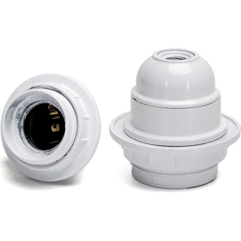 Portalampada E27 Bianco 250V filettato con ghiera morsettiera a vite autobloccante in bachelite Aigostar (1/2)