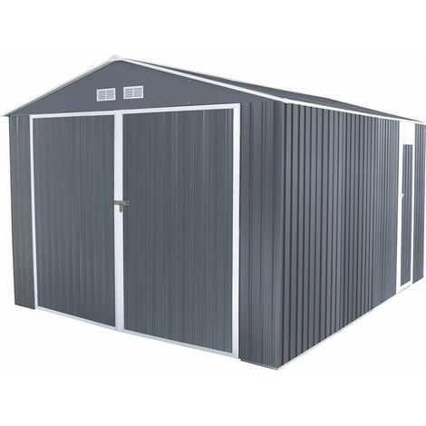 Metallgarage Gardiun Durham 15, 36 m² Außenfläche 480x320x235 cm Grau (1/5)