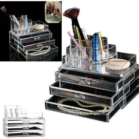 TrAdE Shop Traesio - Organizzatore Portatrucco Cosmetici Box Trucco Porta Trucchi Rossetti Make Up - (1/5)