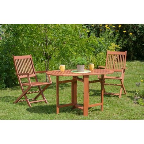 Rio Set 3tlg 2 Sessel Tisch oval 120x60cm Eukalyptus