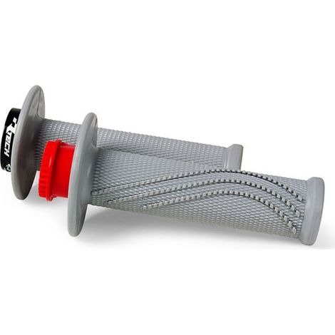Manopole Racetech R20 Lock-On grigie 22+25 mm con 8 adattatori per moto (1/2)