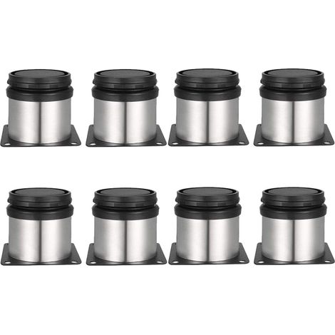 8 Pieds Réglables 50x50mm Hauteur 0-15mm, Avec vis inox (1/4)