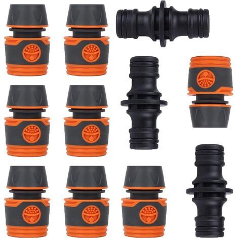 Ensemble de raccords de tuyau, lot de 8 raccords de tuyau et 3 raccords pour rallonge de tuyau, ensemble de raccords de tuyau en matériau ABS pour jardin, 1/2 pouce (1/5)