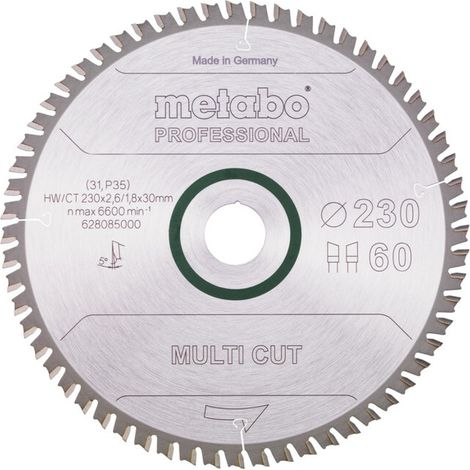 Leman – Lame de scie circulaire 230mm – Alésage 30mm – 60 dents WZ pour bois massif et métal – Coupe nette et précise