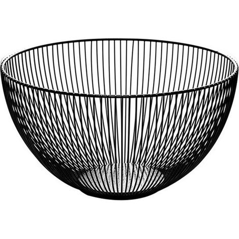 Étagère à fruits, panier de rangement pour outils ménagers, bonbonnière en métal, corbeille à fruits de cuisine, porte-légumes en fer (noir) (1/5)