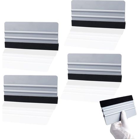 4Pcs Squeegee with Felt Edge Large Size Plastic Squeegee, High Tenacity for Stickers, Automotive Films, Window Films, Furniture Films