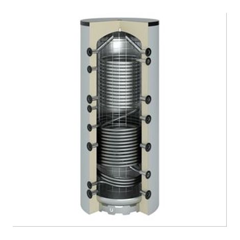 Ballon sanitaire-chauffage acier 1500 litres 1 serpentin, prépa eau chaude inox 2220x1200(1000) classe A+