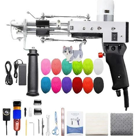 Pistola per tufting, batteria tagliata e anello, velocità regolabile (1/2)